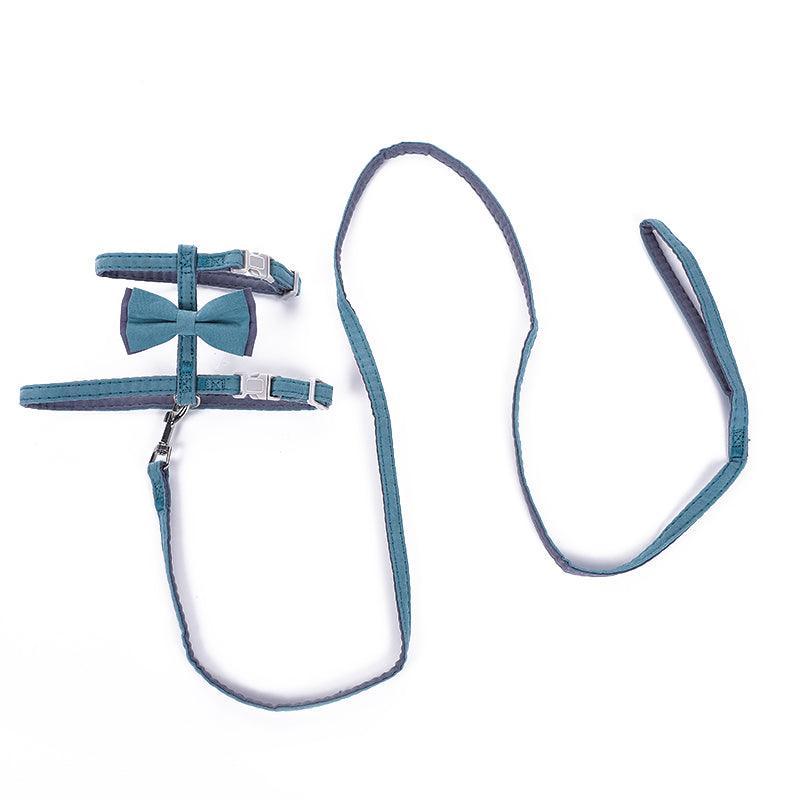 Colorful Cotton-Filled Cat Leash With Bow Detail-3