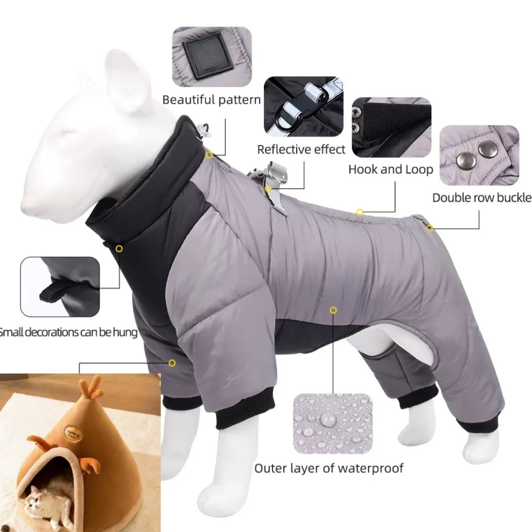 Weatherpaws Pro Coat – Waterproof Winter Warmth with Built-In D-Ring for Small & Medium Dogs