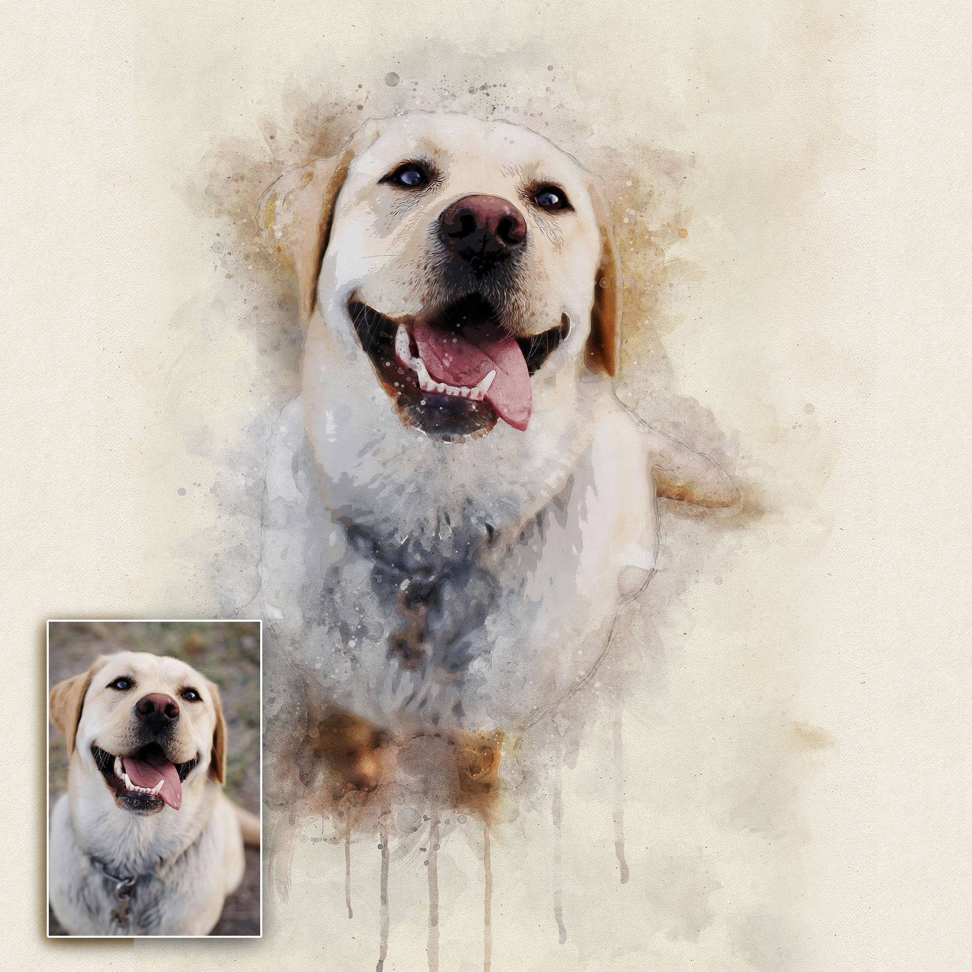 Pet Watercolor Portrait Custom Wall Art-3