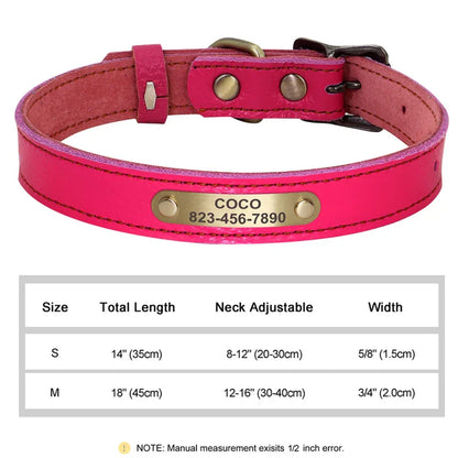 Personalized PU Leather Dog Collar with ID Tag-27