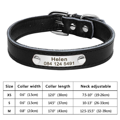 Personalized PU Leather Dog Collar with ID Tag-25