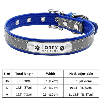 Personalized PU Leather Dog Collar with ID Tag-15