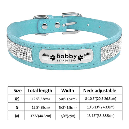 Personalized PU Leather Dog Collar with ID Tag-12