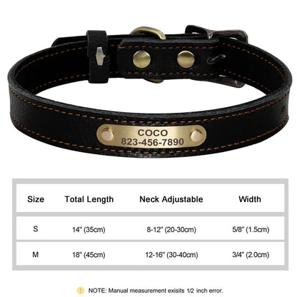 Personalized PU Leather Dog Collar with ID Tag-10