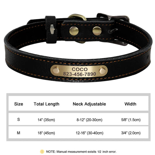 Personalized PU Leather Dog Collar with ID Tag-10