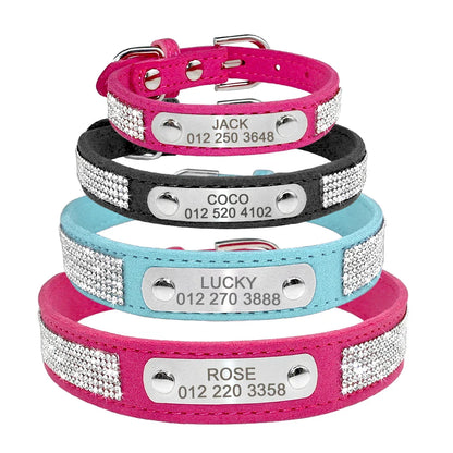Personalized PU Leather Dog Collar with ID Tag-3