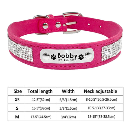 Personalized PU Leather Dog Collar with ID Tag-11