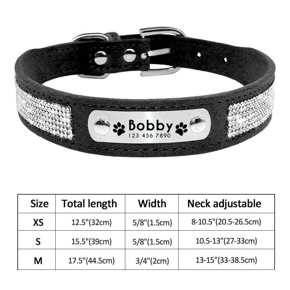Personalized PU Leather Dog Collar with ID Tag-13