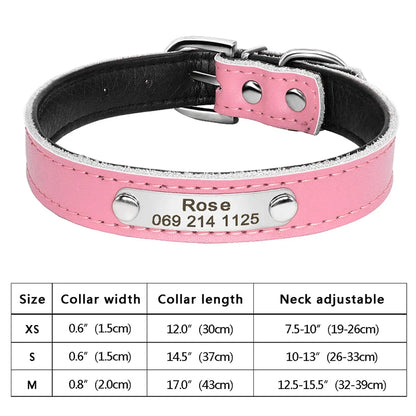 Personalized PU Leather Dog Collar with ID Tag-20