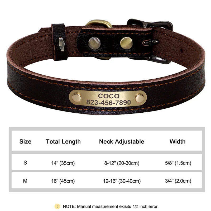 Personalized PU Leather Dog Collar with ID Tag-8
