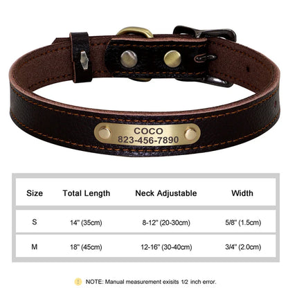 Personalized PU Leather Dog Collar with ID Tag-8