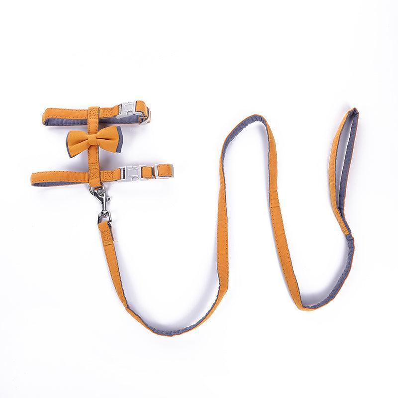 Colorful Cotton-Filled Cat Leash With Bow Detail-5